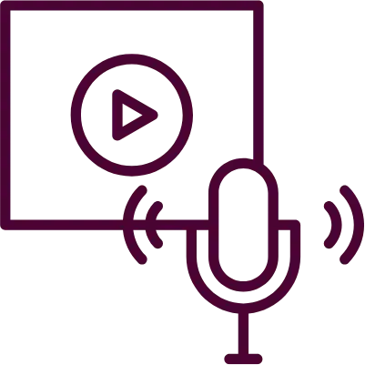 Icône représentant la création de supports audio et vidéo