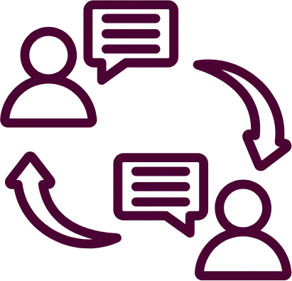 Icône illustrant la gestion des interactions