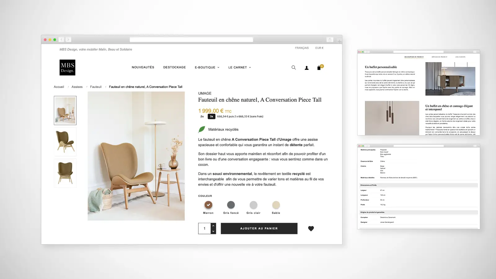 Mockup fiches produits