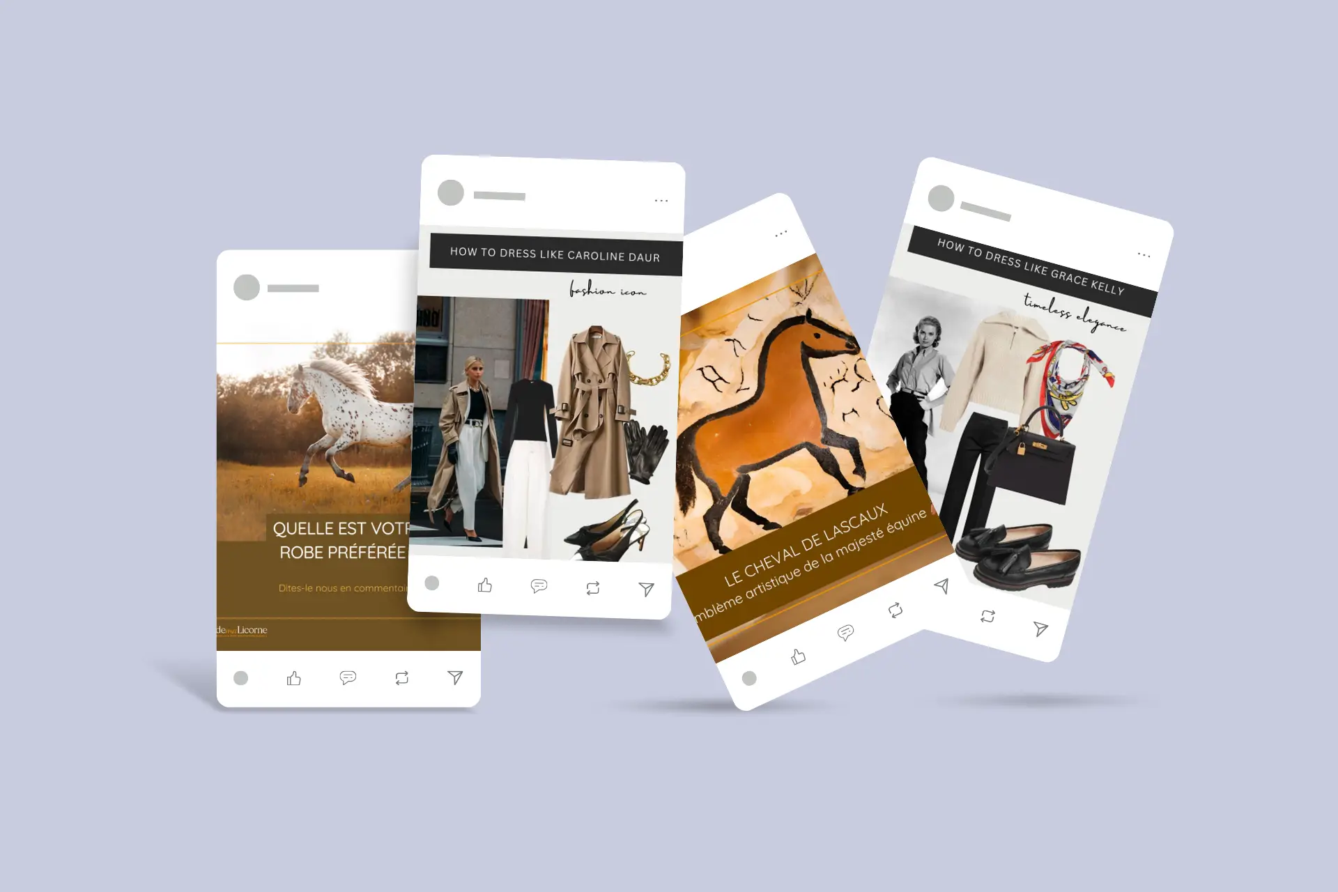 Mockup posts réseaux sociaux